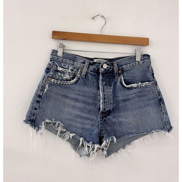 Agolde Pants - Agolde Parker Distressed Raw Hem Denim Shorts Size 27 Festival Costal Cowgirl